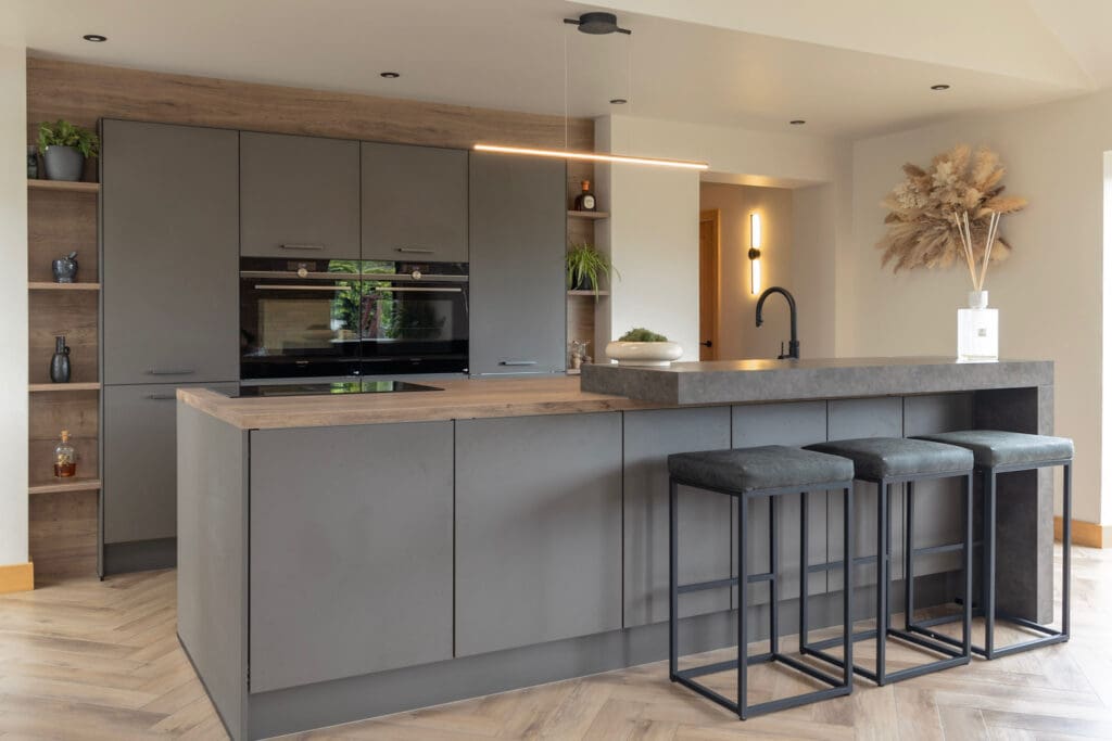 Matt Grey Island Kitchen