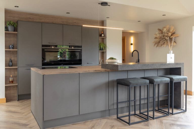 Matt Grey Island Kitchen